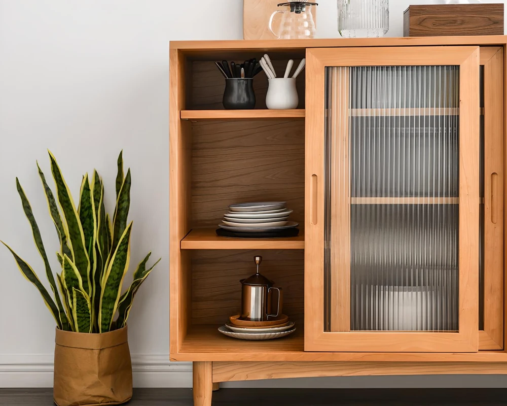 natural wood sideboard